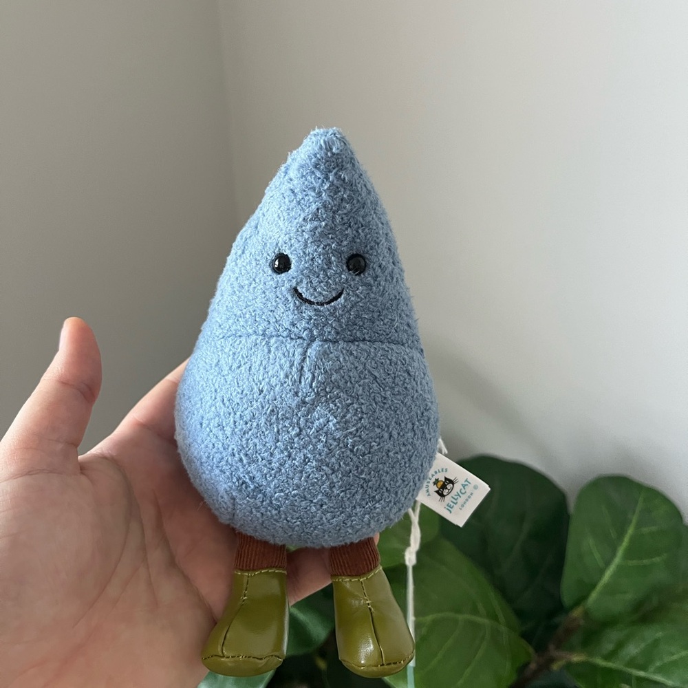 Jellycat Smiling Blue Raindrop Plush